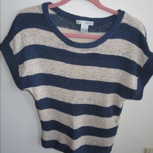 WD-NY striped blue and tan knitted top